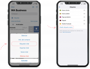 etiquetas de WhatsApp Business 
