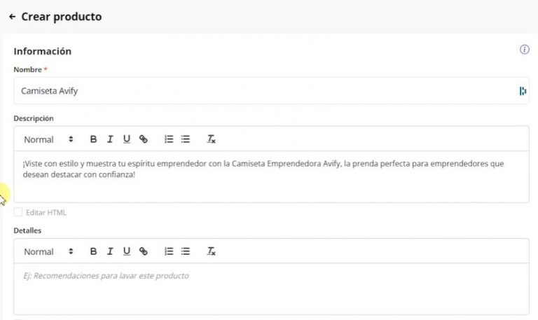 Paso a paso para crear productos variables en Avify